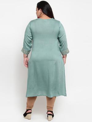 embroidered straight kurta - 16740888 - Standard Image - 3