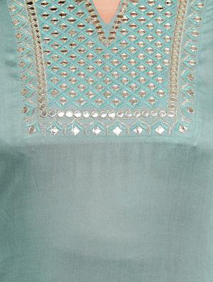 embroidered straight kurta - 16740888 - Standard Image - 4