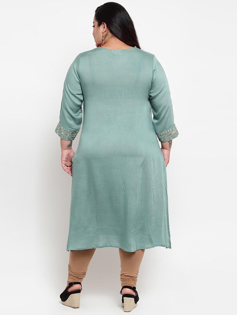 embroidered straight kurta - 16740888 - Zoom Image - 3