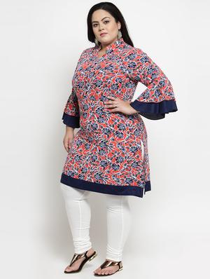 red polyester plus kurta - 16740890 - Standard Image - 2