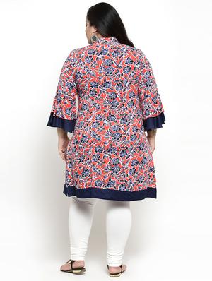 red polyester plus kurta - 16740890 - Standard Image - 3