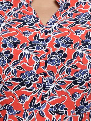 red polyester plus kurta - 16740890 - Standard Image - 4