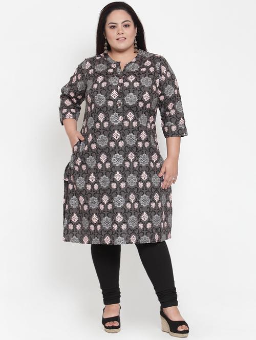 ethnic motif straight kurta - 16740896 - Standard Image - 1