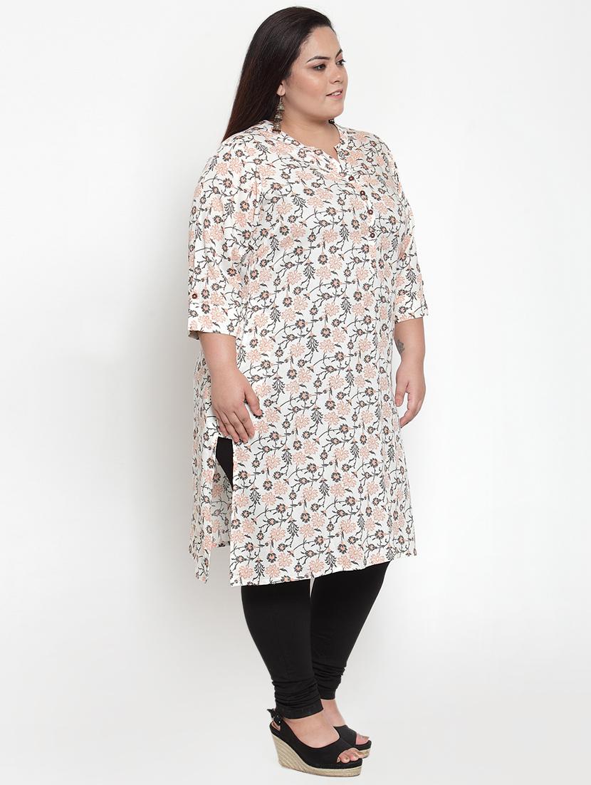 floral straight kurta - 16740900 - Zoom Image - 2