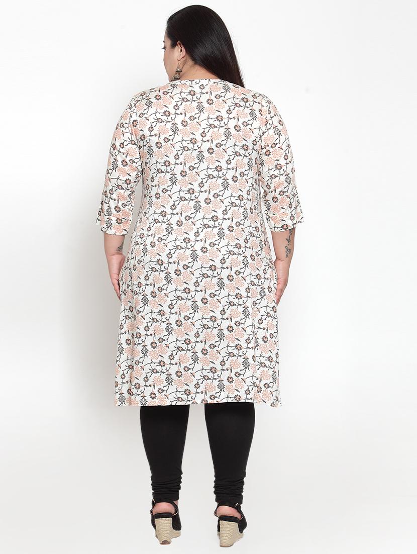 floral straight kurta - 16740900 - Zoom Image - 3