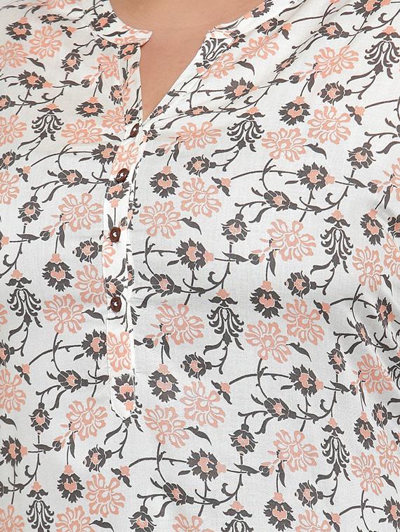 floral straight kurta - 16740900 - Zoom Image - 4