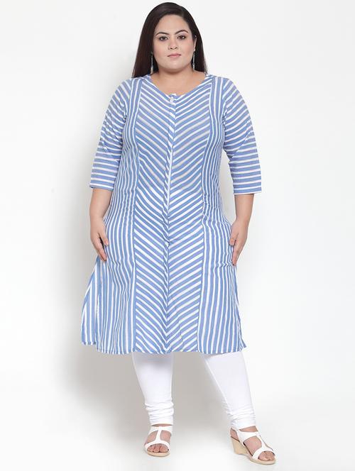 striped straight kurta - 16740912 - Standard Image - 1