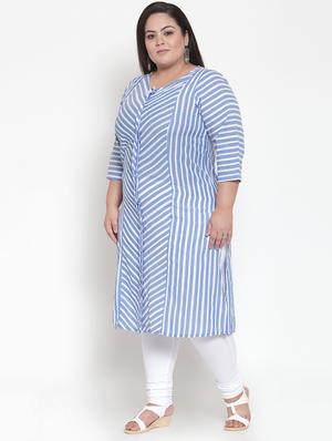 striped straight kurta - 16740912 - Standard Image - 2