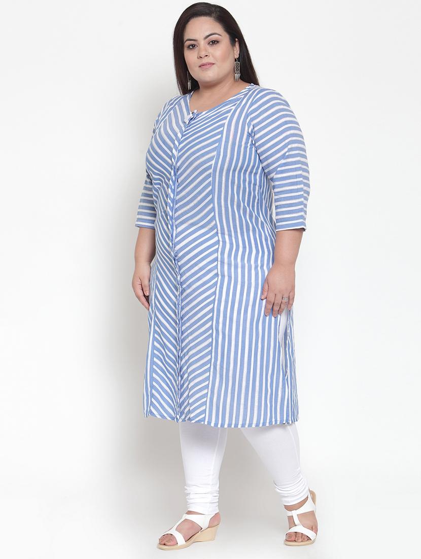 striped straight kurta - 16740912 - Zoom Image - 2