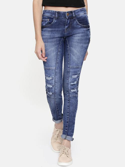 high rise distressed jeans - 16740923 - Standard Image - 1