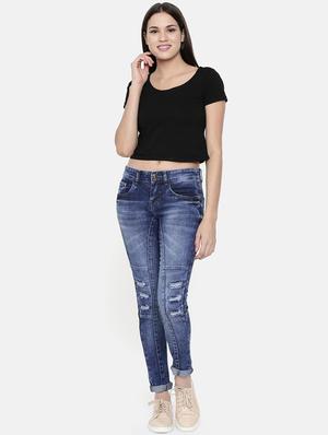 high rise distressed jeans - 16740923 - Standard Image - 4