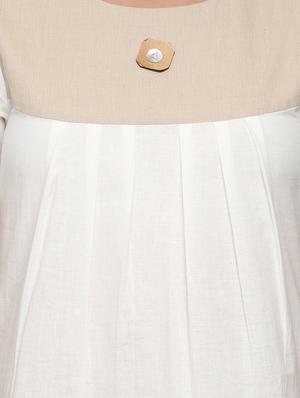 round neck button detail pleated top - 16740928 - Standard Image - 4