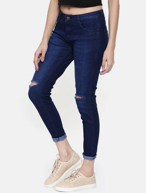 turn up hem knee slit jeans - 16740938 - Standard Image - 2