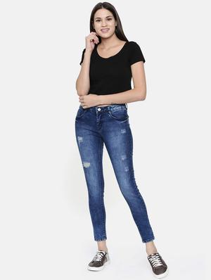 mid rise distressed jeans - 16740939 - Standard Image - 4