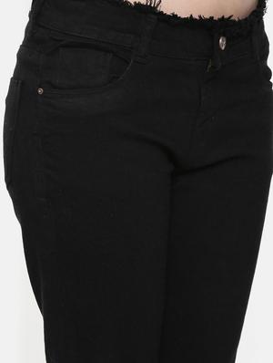 low rise frayed hem jeans - 16740946 - Standard Image - 5