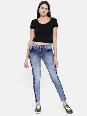 frayed hem side tapping jean - 16740956 - Standard Image - 4