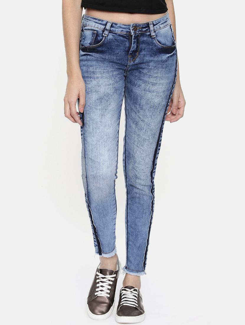 frayed hem side tapping jean - 16740956 - Zoom Image - 1