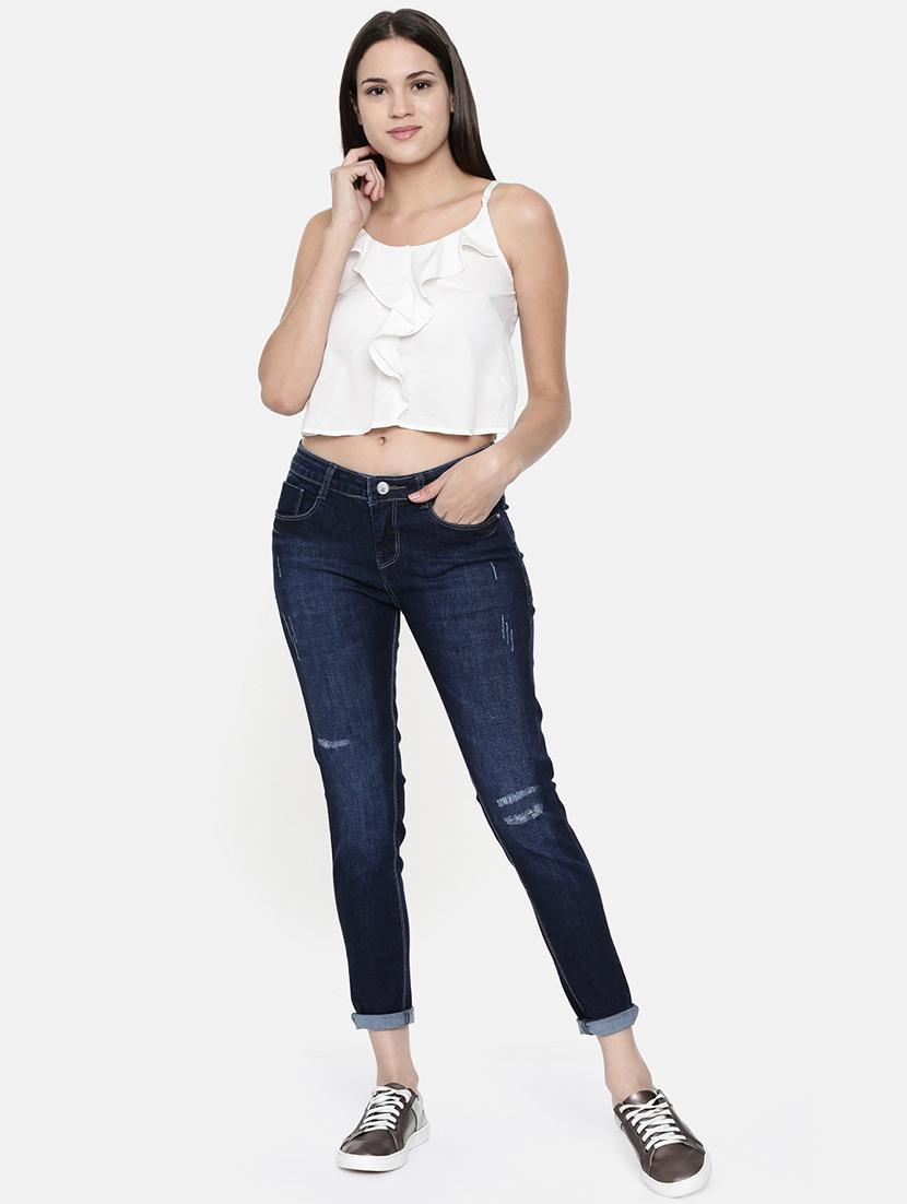 turn up hem distressed jean - 16740960 - Zoom Image - 4