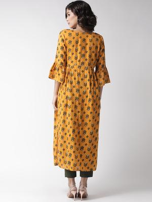 floral flared kurta - 16741094 - Standard Image - 3