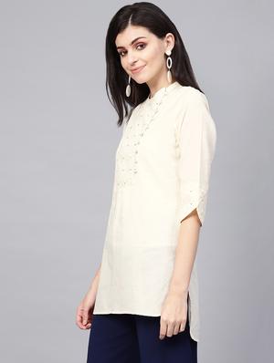 embroidered straight kurti - 16741106 - Standard Image - 2