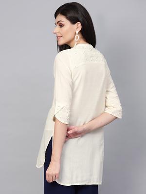 embroidered straight kurti - 16741106 - Standard Image - 3
