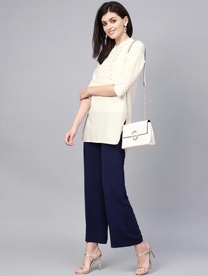 embroidered straight kurti - 16741106 - Standard Image - 4