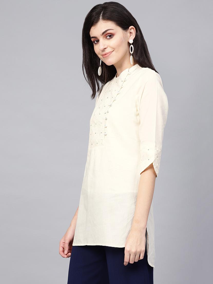 embroidered straight kurti - 16741106 - Zoom Image - 2
