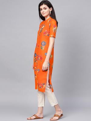 floral straight kurta - 16741107 - Standard Image - 2