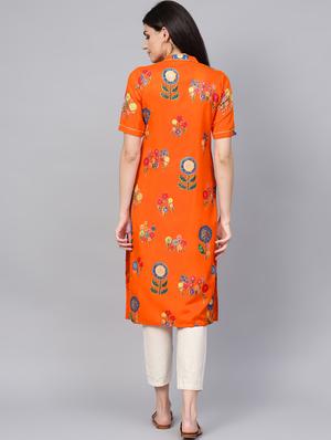floral straight kurta - 16741107 - Standard Image - 3