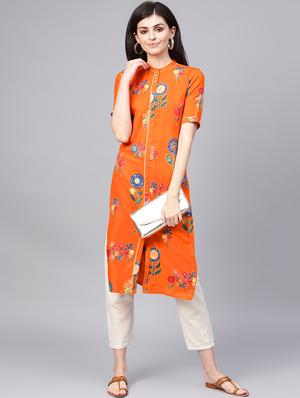 floral straight kurta - 16741107 - Standard Image - 4