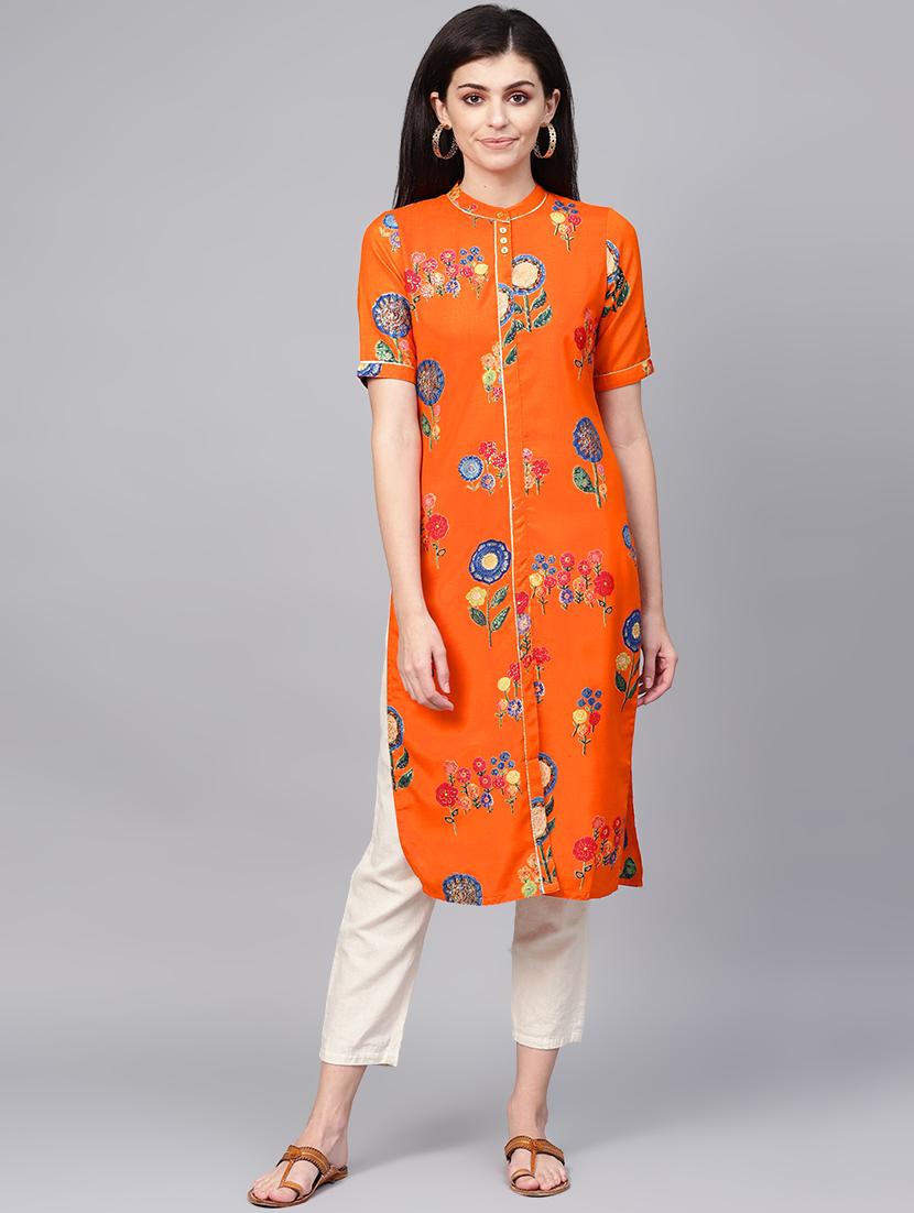 floral straight kurta - 16741107 - Zoom Image - 1