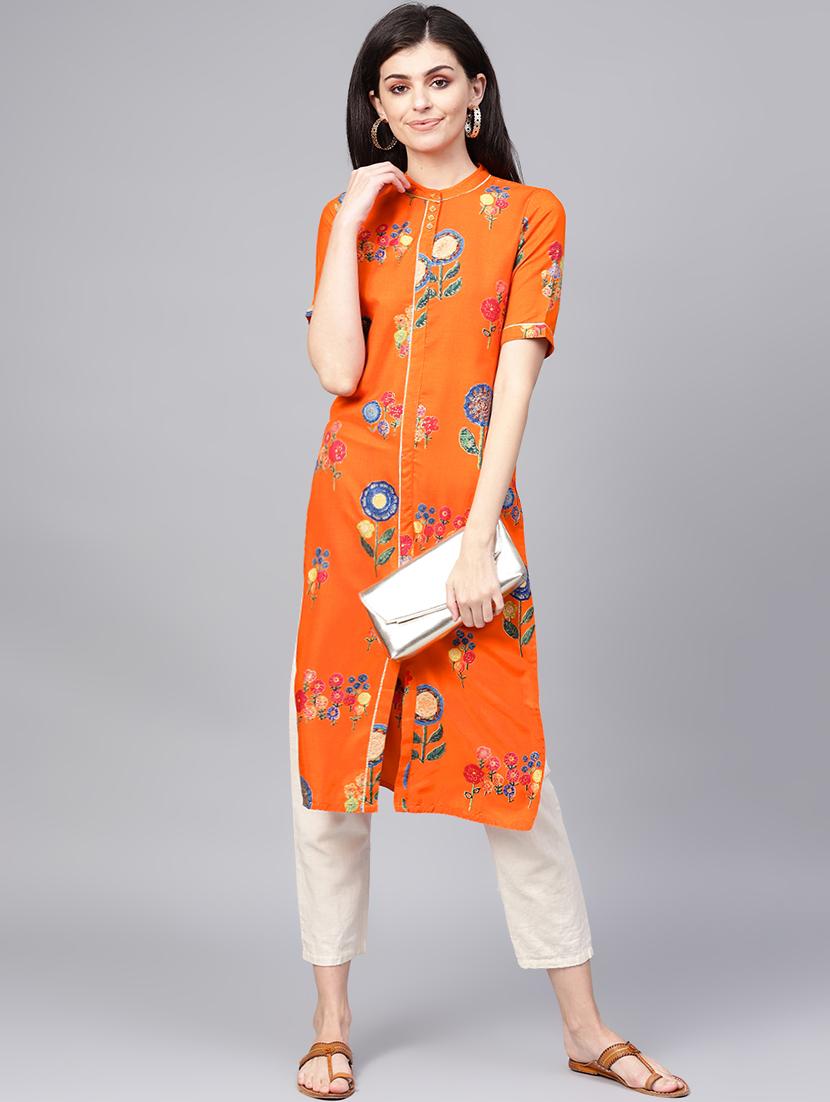 floral straight kurta - 16741107 - Zoom Image - 4
