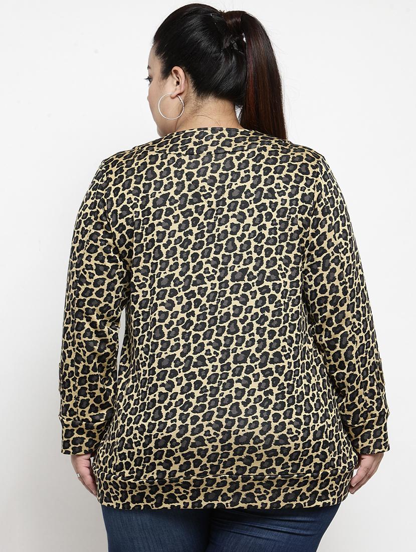 long sleeved animal print plus cardigan - 16741115 - Zoom Image - 3