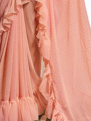 ruffle fusion saree with blouse - 16741207 - Standard Image - 2