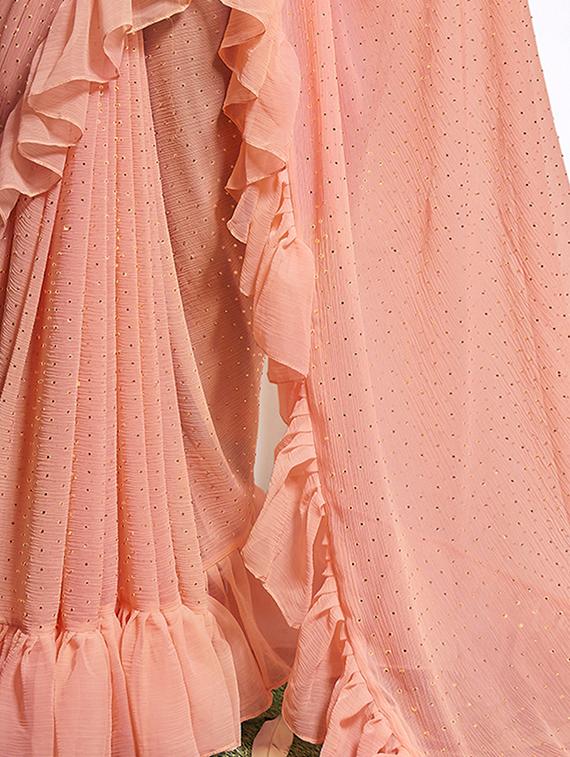 ruffle fusion saree with blouse - 16741207 - Zoom Image - 2