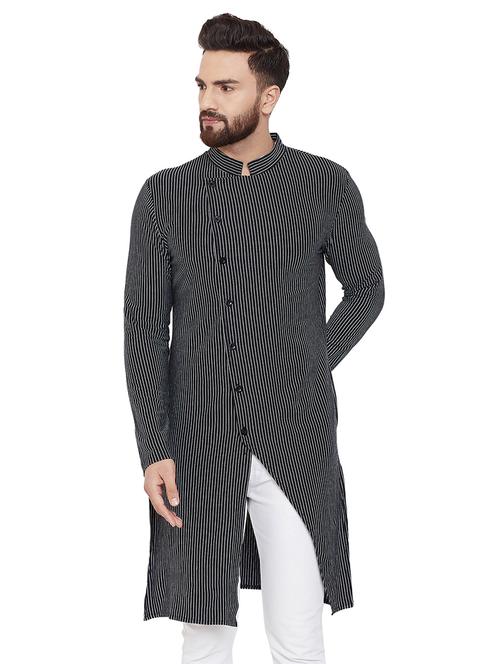 black striped long kurta - 16741276 - Very Small Image - 1
