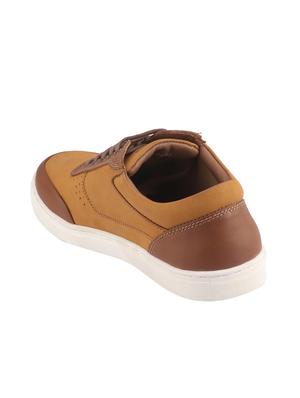 tan leather lace up sneakers - 16741364 - Standard Image - 3