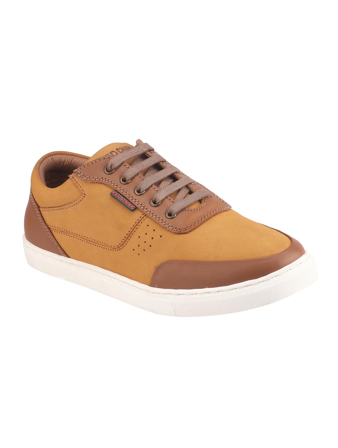 tan leather lace up sneakers - 16741364 - Zoom Image - 1