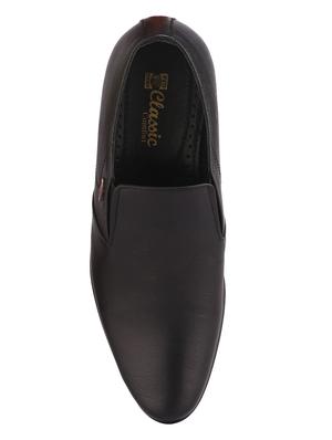 black leather slip ons - 16741370 - Standard Image - 4