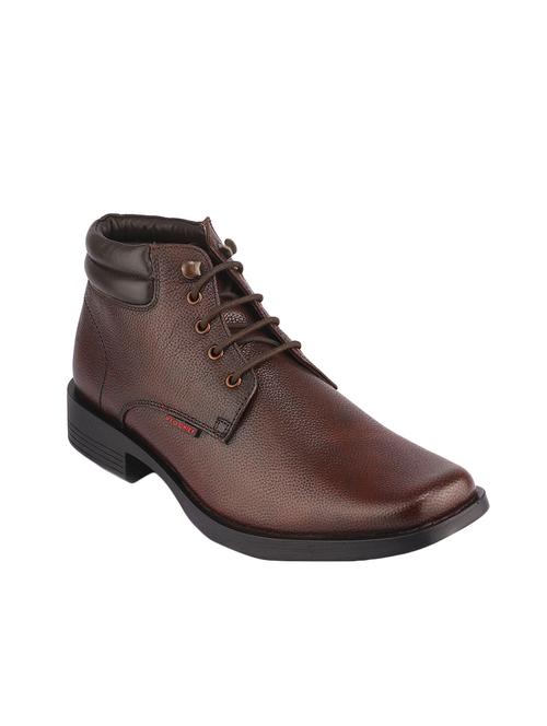 brown leather lace-up derbys - 16741378 - Standard Image - 1