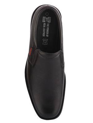 black leather slip ons - 16741379 - Standard Image - 4