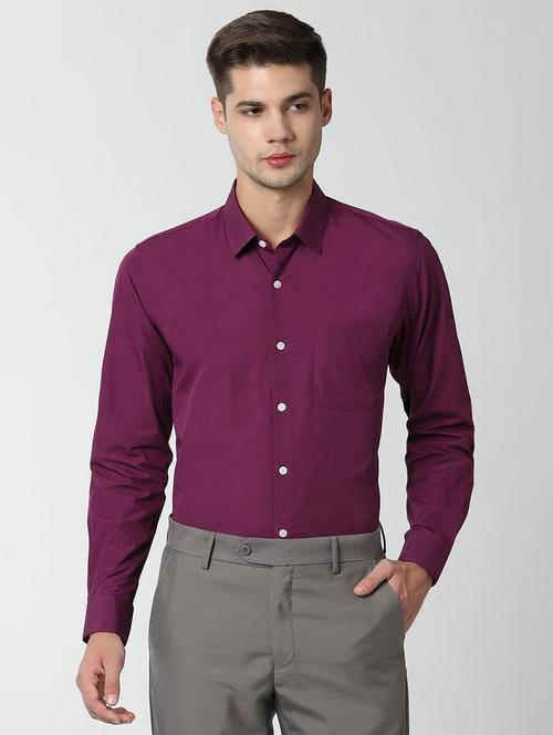 purple solid formal shirt - 16741506 - Very Small Image - 1