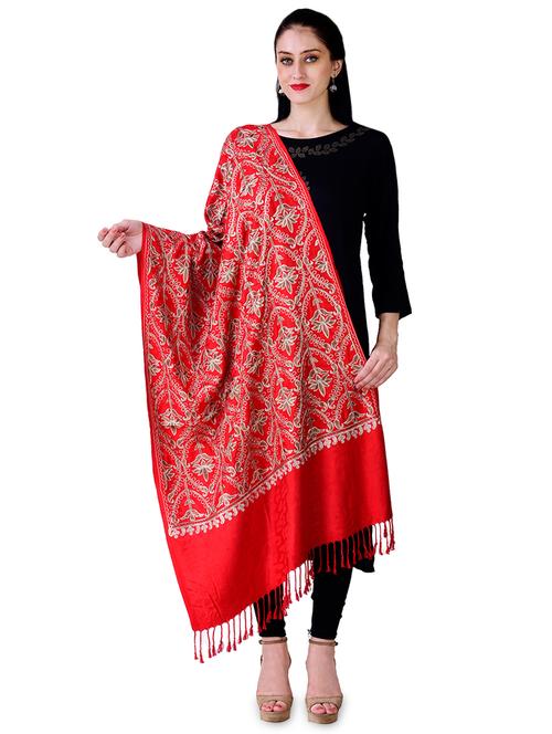 embroidered woolen stole - 16741685 - Standard Image - 1