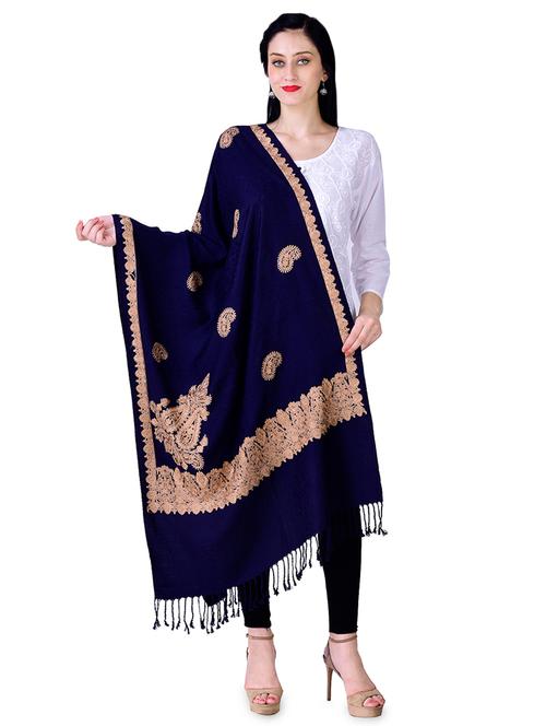 embroidered woolen stole - 16741695 - Standard Image - 1