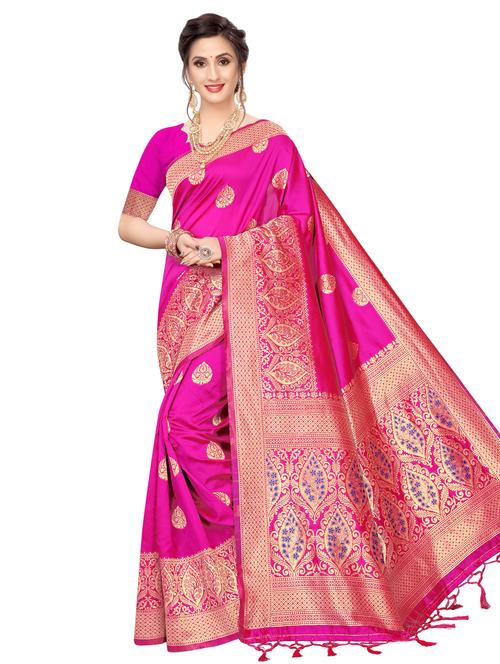 ethnic motif banarasi saree with blouse - 16741707 - Very Small Image - 1