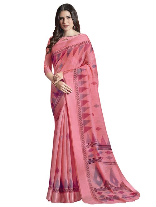 geometrical printed saree with blouse - 16741766 - Very Small Image - 1