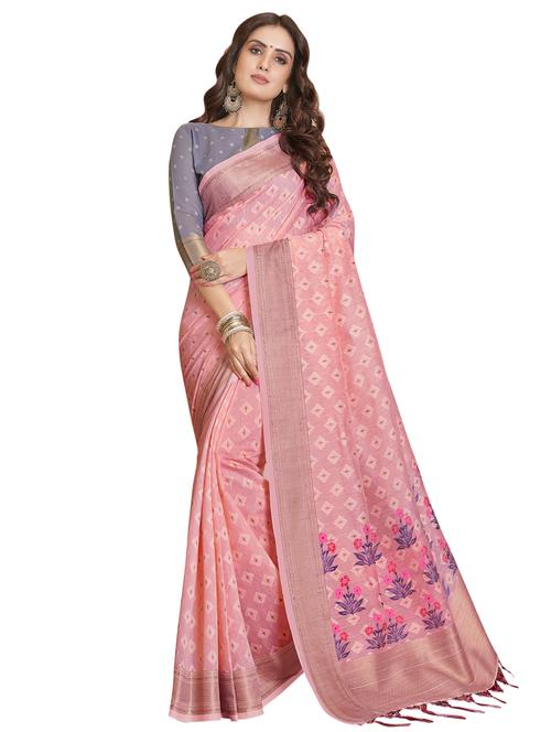 floral printed saree with blouse - 16741780 - Standard Image - 1