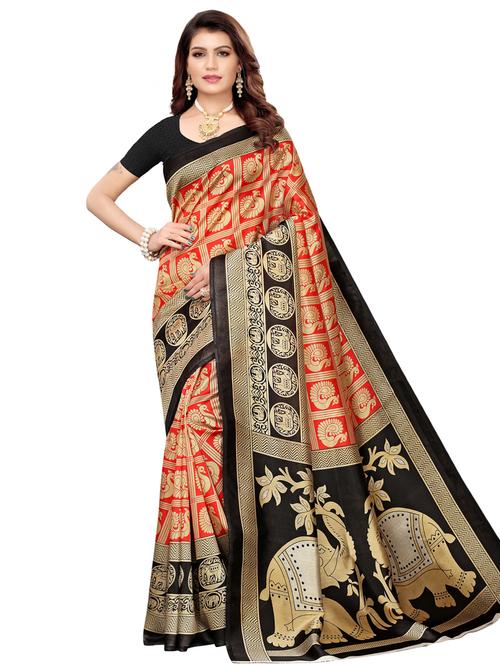 conversational printed saree with blouse - 16741805 - Standard Image - 1