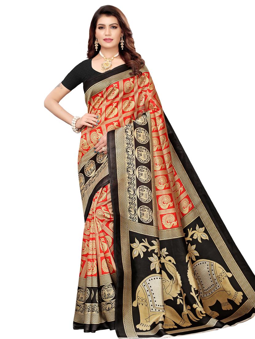 conversational printed saree with blouse - 16741805 - Zoom Image - 1