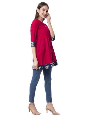 solid a-line kurti - 16741929 - Standard Image - 4